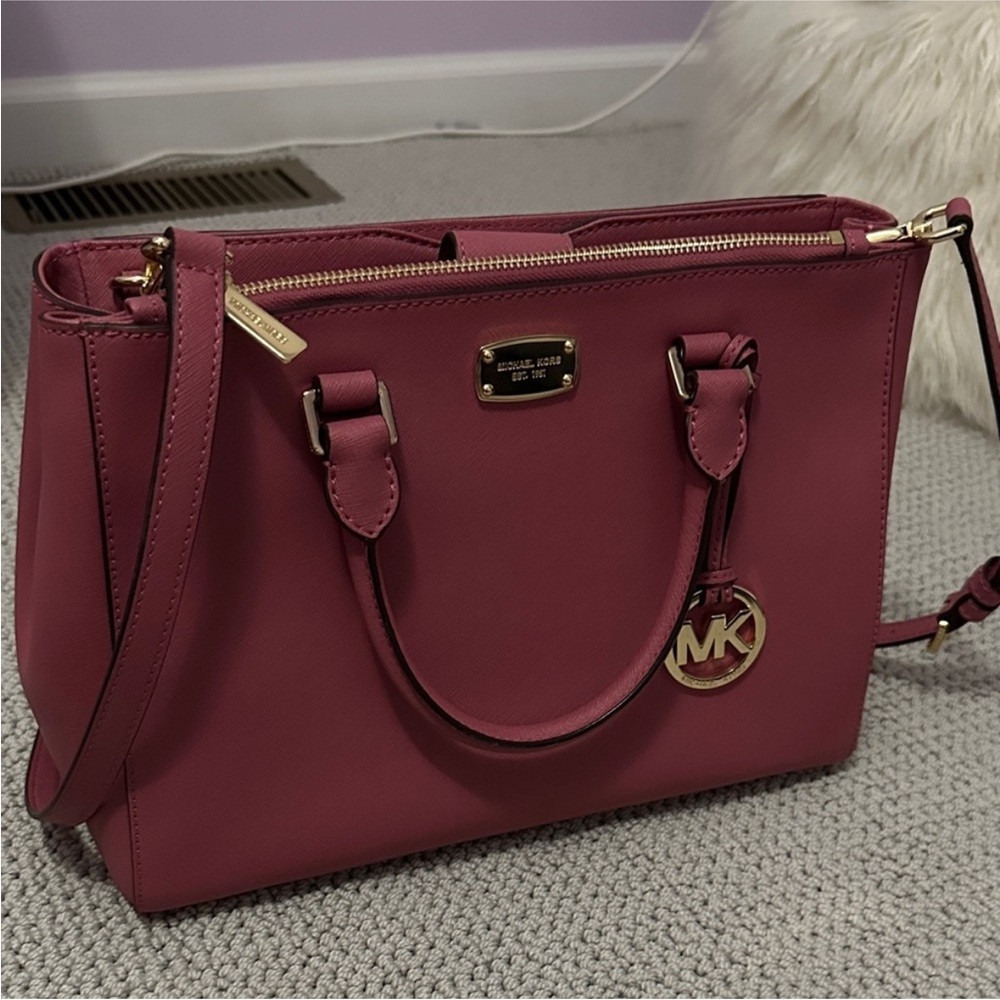 Michael Kors Raspberry Satchel Bag